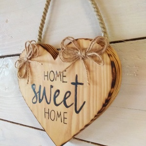 Home sweet home szív formájú fatábla  - otthon & életmód - ház & kert - isten hozott tábla - Meska.hu