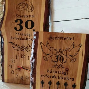 Házassági évforduló alkalmából falióra és kulcstartó szettben  - otthon & életmód - dekoráció - fali és függő dekoráció - falióra & óra - Meska.hu