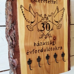 Házassági évforduló alkalmából falióra és kulcstartó szettben  - otthon & életmód - dekoráció - fali és függő dekoráció - falióra & óra - Meska.hu