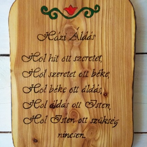 Házi Áldás falikép , Otthon & Életmód, Dekoráció, Kép & Falikép, Képkeret, Famegmunkálás, Gravírozás, pirográfia, MESKA