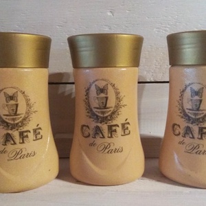 3 darabos vintage stílusú üveg szett , Otthon & Életmód, Tárolás & Rendszerezés, Íróasztali tároló, Újrahasznosított alapanyagból készült termékek, Decoupage, transzfer és szalvétatechnika, MESKA