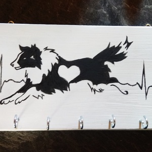 Border collie fali kulcstartó  - Meska.hu
