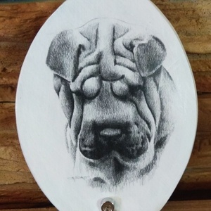 Fali póráz tartó Shar Pei kutyussal  - otthon & életmód - tárolás & rendszerezés - fali tároló - Meska.hu