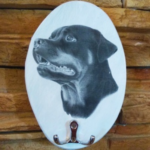 Fali póráz tartó Rottweiler kutyussal  - otthon & életmód - tárolás & rendszerezés - fali tároló - Meska.hu