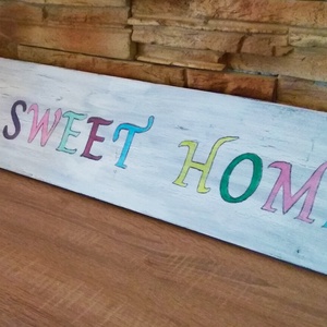 Vintage stílusú Home sweet home üdvözlő tábla . - otthon & életmód - ház & kert - isten hozott tábla - Meska.hu