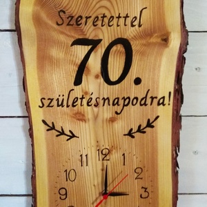 Fából készült falióra 70.születésnapra - otthon & életmód - dekoráció - fali és függő dekoráció - falióra & óra - Meska.hu