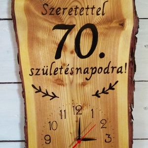 Fából készült falióra 70.születésnapra - otthon & életmód - dekoráció - fali és függő dekoráció - falióra & óra - Meska.hu