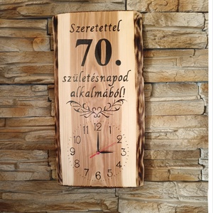 Falióra 70.születésnap alkalmából , Otthon & Életmód, Dekoráció, Fali és függő dekoráció, Falióra & óra, Famegmunkálás, Gravírozás, pirográfia, MESKA