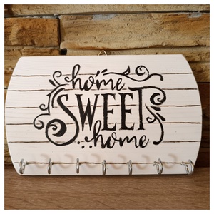 Home sweet home vintage stílusú fali kulcstartó  - otthon & életmód - dekoráció - fali és függő dekoráció - fali kulcstartó - Meska.hu