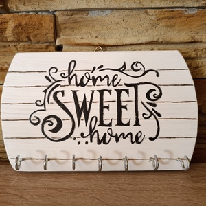 Home sweet home vintage stílusú fali kulcstartó  - otthon & életmód - dekoráció - fali és függő dekoráció - fali kulcstartó - Meska.hu