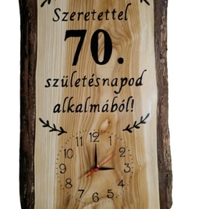 Vörösfenyő falióra születésnap alkalmából , Otthon & Életmód, Dekoráció, Fali és függő dekoráció, Falióra & óra, Famegmunkálás, Gravírozás, pirográfia, MESKA