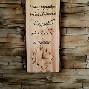 Fából készült falióra nyugdíjas búcsúztató alkalmából  - otthon & életmód - dekoráció - fali és függő dekoráció - falióra & óra - Meska.hu