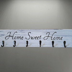 Home sweet home vintage stílusú fali kulcstartó  - otthon & életmód - dekoráció - fali és függő dekoráció - fali kulcstartó - Meska.hu