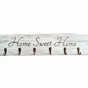 Home sweet home vintage stílusú fali kulcstartó  - otthon & életmód - dekoráció - fali és függő dekoráció - fali kulcstartó - Meska.hu