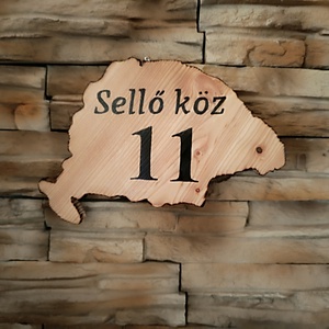 Nagy Magyarország fa házszám tábla  - otthon & életmód - ház & kert - házszám - Meska.hu