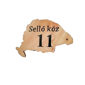 Nagy Magyarország fa házszám tábla  - otthon & életmód - ház & kert - házszám - Meska.hu