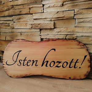 Nagyméretű,fából készült Isten hozott üdvözlő tábla   - otthon & életmód - ház & kert - isten hozott tábla - Meska.hu
