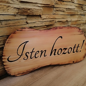 Nagyméretű,fából készült Isten hozott üdvözlő tábla   - otthon & életmód - ház & kert - isten hozott tábla - Meska.hu