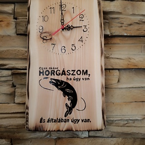  Fa falióra horgászok számára felirattal  - otthon & életmód - dekoráció - fali és függő dekoráció - falióra & óra - Meska.hu