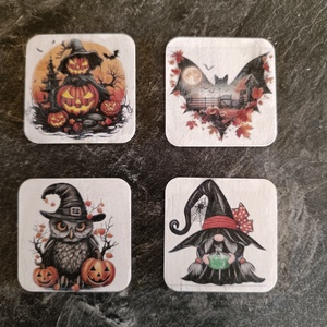 4 darabos Halloween-i hűtőmágnes szett , Otthon & Életmód, Konyhafelszerelés, tálalás, Konyhai dekoráció, Hűtőmágnes, Famegmunkálás, MESKA