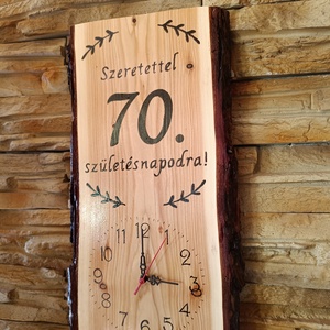 Fa falióra 70.születésnap alkalmából  - otthon & életmód - dekoráció - fali és függő dekoráció - falióra & óra - Meska.hu