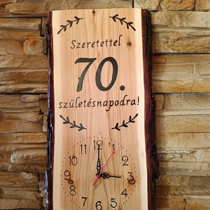 Fa falióra 70.születésnap alkalmából  - otthon & életmód - dekoráció - fali és függő dekoráció - falióra & óra - Meska.hu