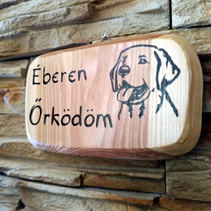 Éberen őrködöm kutyusos fa tábla  - otthon & életmód - kisállatoknak - kutyáknak - jutalomfalat tartó - Meska.hu