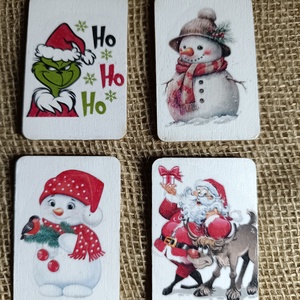 4 darabos karácsonyi hűtőmágnes szett  - karácsony - karácsonyi lakásdekoráció - karácsonyi lakásdíszek - Meska.hu
