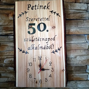Egyedi,névre szóló születésnapi fából készült falióra  - otthon & életmód - dekoráció - fali és függő dekoráció - falióra & óra - Meska.hu
