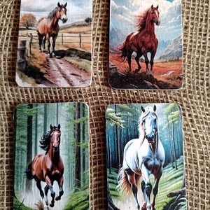Lovas hűtőmágnes szett , Otthon & Életmód, Konyhafelszerelés, tálalás, Konyhai dekoráció, Hűtőmágnes, Decoupage, transzfer és szalvétatechnika, MESKA