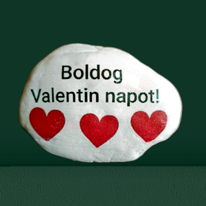 Boldog Valentin napot festett kő - otthon & életmód - dekoráció - asztal és polc dekoráció - kavics & kő - Meska.hu