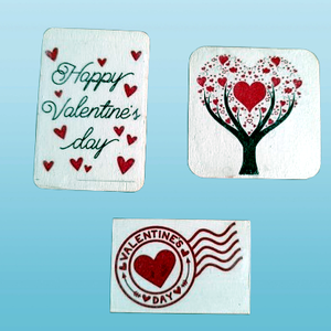 3 darabos hűtőmágnes szett Valentin nap alkalmából  - otthon & életmód - konyhafelszerelés, tálalás - konyhai dekoráció - hűtőmágnes - Meska.hu