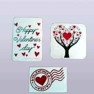 3 darabos hűtőmágnes szett Valentin nap alkalmából , Otthon & Életmód, Konyhafelszerelés, tálalás, Konyhai dekoráció, Hűtőmágnes, Famegmunkálás, MESKA