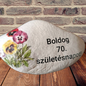 Nagyméretű festett kő 70.születésnap alkalmából  - otthon & életmód - dekoráció - asztal és polc dekoráció - kavics & kő - Meska.hu