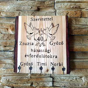 Falióra és kulcstartó szett házassági évfordulóra nevekkel  - otthon & életmód - dekoráció - fali és függő dekoráció - falióra & óra - Meska.hu