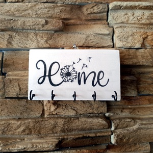 Home fehér fali kulcstartó  - otthon & életmód - dekoráció - fali és függő dekoráció - fali kulcstartó - Meska.hu