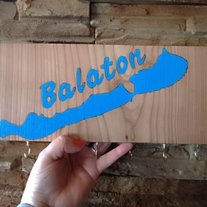 Fából készült fali kulcstartó Balaton  - otthon & életmód - dekoráció - fali és függő dekoráció - fali kulcstartó - Meska.hu