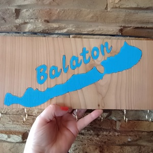 Fából készült fali kulcstartó Balaton , Otthon & Életmód, Dekoráció, Fali és függő dekoráció, Fali kulcstartó, Famegmunkálás, MESKA