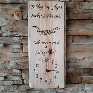 Fából készült falióra nyugdíjas búcsúztató alkalmából , Otthon & Életmód, Dekoráció, Fali és függő dekoráció, Falióra & óra, Famegmunkálás, MESKA