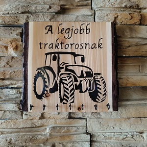 Fából készült fali kulcstartó a legjobb traktorosnak, Otthon & Életmód, Dekoráció, Fali és függő dekoráció, Fali kulcstartó, Famegmunkálás, MESKA