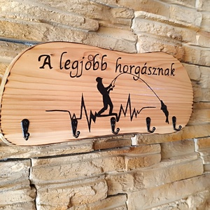 Fali kulcstartó a legjobb horgásznak  - otthon & életmód - dekoráció - fali és függő dekoráció - fali kulcstartó - Meska.hu