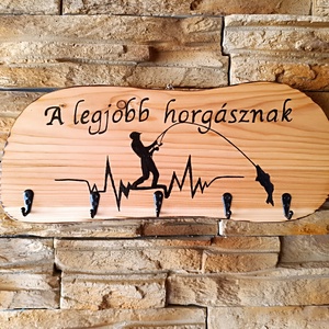 Fali kulcstartó a legjobb horgásznak  - otthon & életmód - dekoráció - fali és függő dekoráció - fali kulcstartó - Meska.hu