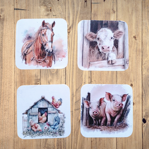 4 darab farm hűtőmágnes szett  - otthon & életmód - konyhafelszerelés, tálalás - konyhai dekoráció - hűtőmágnes - Meska.hu