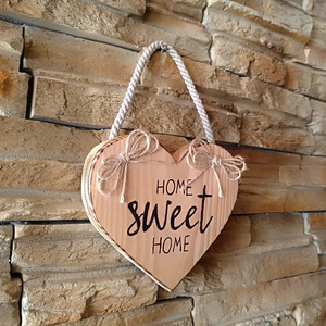 Home sweet home felirattal díszített üdvözlő tábla  - otthon & életmód - ház & kert - isten hozott tábla - Meska.hu