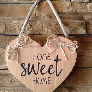 Home sweet home felirattal díszített üdvözlő tábla  - otthon & életmód - ház & kert - isten hozott tábla - Meska.hu