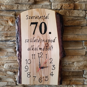 Egyedi,fából készült falióra 70.születésnap alkalmából  - otthon & életmód - dekoráció - fali és függő dekoráció - falióra & óra - Meska.hu