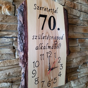 Egyedi,fából készült falióra 70.születésnap alkalmából  - otthon & életmód - dekoráció - fali és függő dekoráció - falióra & óra - Meska.hu