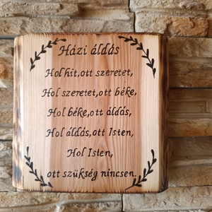 Házi áldás fa falikép - otthon & életmód - vallás - házi áldás - Meska.hu