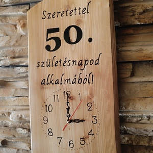 Fa falióra 50.  születésnap alkalmából  - otthon & életmód - dekoráció - fali és függő dekoráció - falióra & óra - Meska.hu