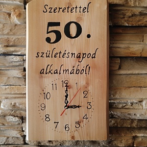 Fa falióra 50.  születésnap alkalmából  - otthon & életmód - dekoráció - fali és függő dekoráció - falióra & óra - Meska.hu